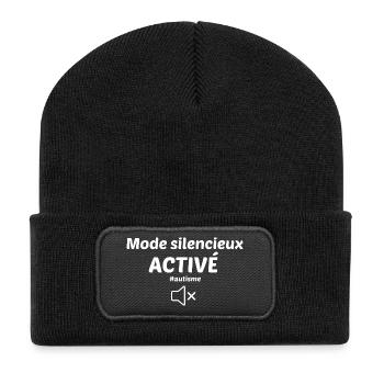 Mode silencieux activé - Beanie recyclé à patch - noir - Devant