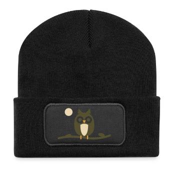 Olive Night Owl - Recycled Patch Beanie - black - Front