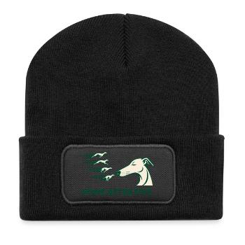 Windhund-Rettungsheim nach Five Shirt - Recycelte Patch Beanie - Schwarz - Vorne