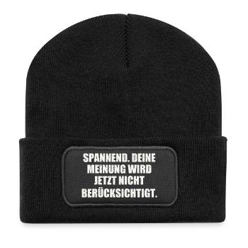 Sarkasmus Geschenkidee - Recycelte Patch Beanie - Schwarz - Vorne