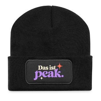 Das ist peak – Jugendwort Spruch für Teenager - Recycelte Patch Beanie - Schwarz - Vorne