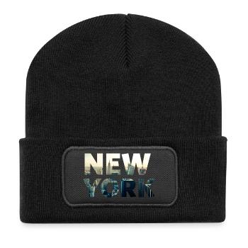 new york - Recycelte Patch Beanie - Schwarz - Vorne