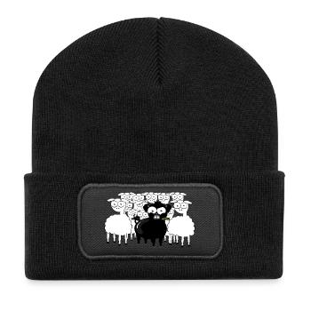 Schwarzes Schwein - Recycelte Patch Beanie - Schwarz - Vorne