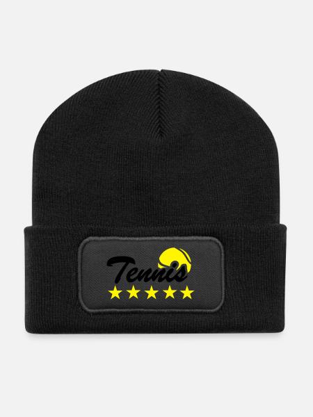 Tennis - Recycelte Patch Beanie - Schwarz