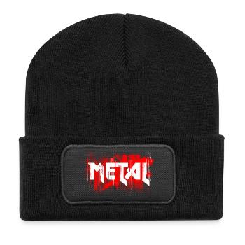 metal - Recycelte Patch Beanie - Schwarz - Vorne