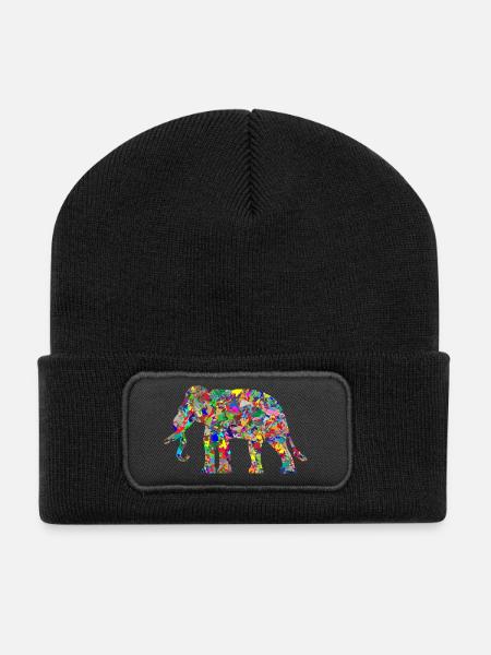 Elephant - Recycelte Patch Beanie - Schwarz