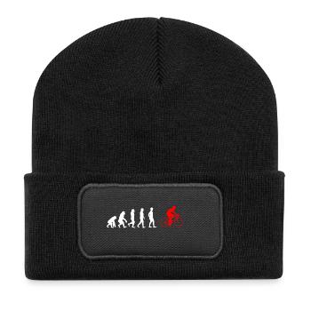 EVOLUTION bicycle cycling bike - Recycelte Patch Beanie - Schwarz - Vorne