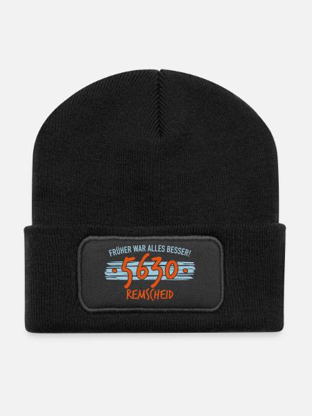 Früher 5630 Remscheid - Recycelte Patch Beanie - Schwarz