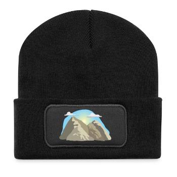 climbing ladder klettern leiter cycling mountain s - Recycelte Patch Beanie - Schwarz - Vorne