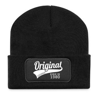 1980 80 present birthday bday year born - gift - Recycled Patch Beanie - black - Front
