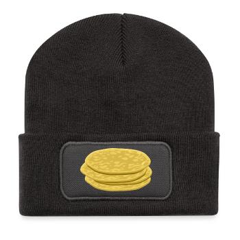 pfannkuch pancakes crepes breakfast fruehstueck18 - Recycelte Patch Beanie - Dunkelgrau - Vorne