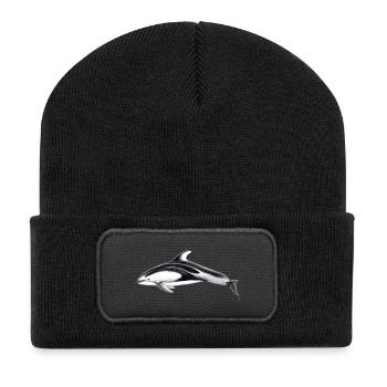 White-sided dolphin - Lagénorhynque - Lag - Recycelte Patch Beanie - Schwarz - Vorne