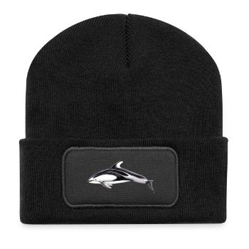 White-sided dolphin - Lagénorhynque - Lag - Recycelte Patch Beanie - Schwarz - Vorne