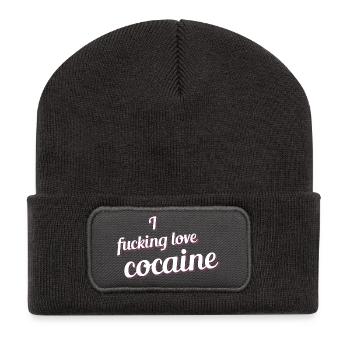 I fucking love cocaine - Recycelte Patch Beanie - Dunkelgrau - Vorne