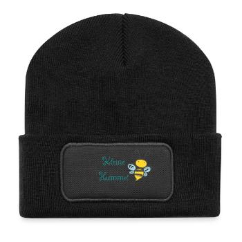 Kleine Hummel - Recycelte Patch Beanie - Schwarz - Vorne