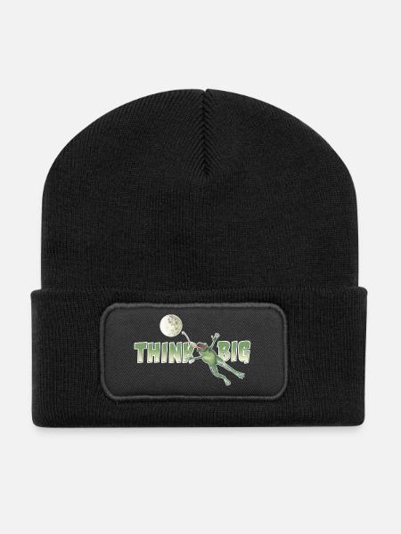 shirt motiv frosch mond positiv think big neu - Recycelte Patch Beanie - Schwarz