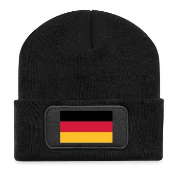 flag_german - Recycelte Patch Beanie - Schwarz - Vorne