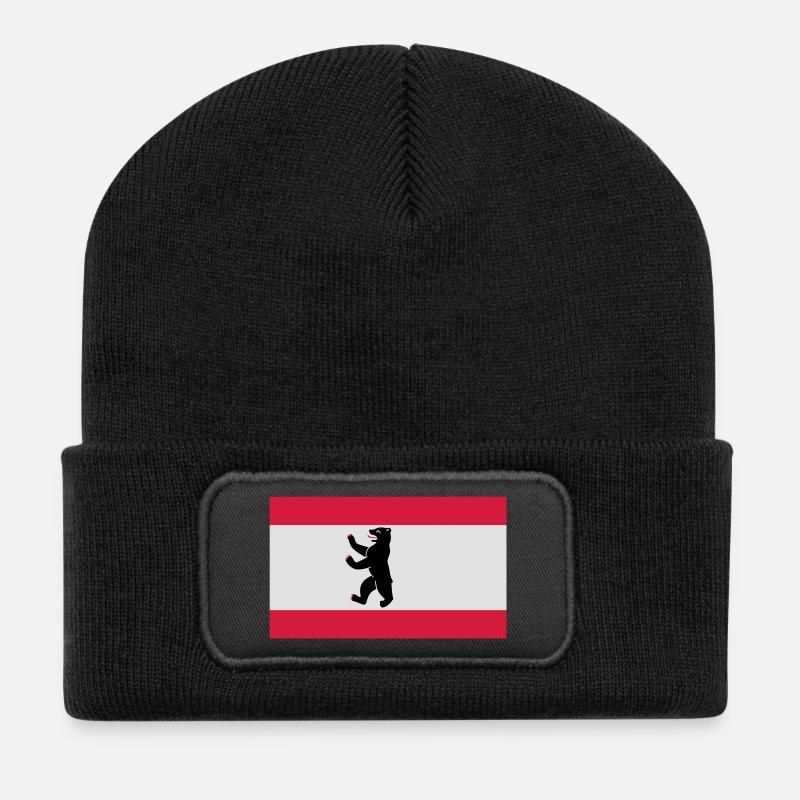 Flagge von Berlin - Recycelte Patch Beanie - Schwarz