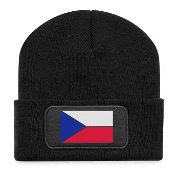tschechien_50 - Recycelte Patch Beanie - Schwarz - Vorne