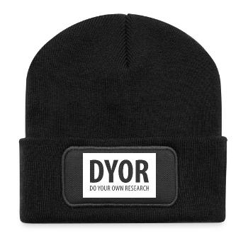 DYOR - Faites votre propre recherche - Beanie recyclé à patch - noir - Devant