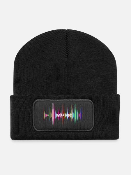 musique - Beanie recyclé à patch - noir
