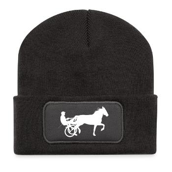 Trabrennsport Pferderennsport Pferderennen Pferde - Recycelte Patch Beanie - Dunkelgrau - Vorne
