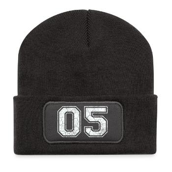 05 in white in the used look - Recycled Patch Beanie - dark grey - Front