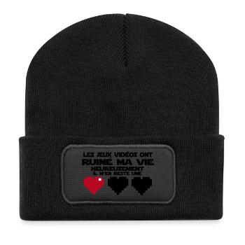 il m'en reste une(vie) - Beanie recyclé à patch - noir - Devant
