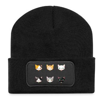 cats - Recycled Patch Beanie - black - Front