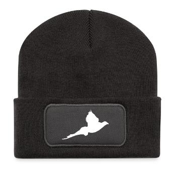 "pheasant" T-shirt customizable with your text - Recycled Patch Beanie - dark grey - Front