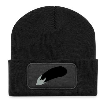 aubergine - Beanie recyclé à patch - noir - Devant
