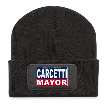 Mayor Carcetti (white background) - Recycled Patch Beanie - dark grey - Front