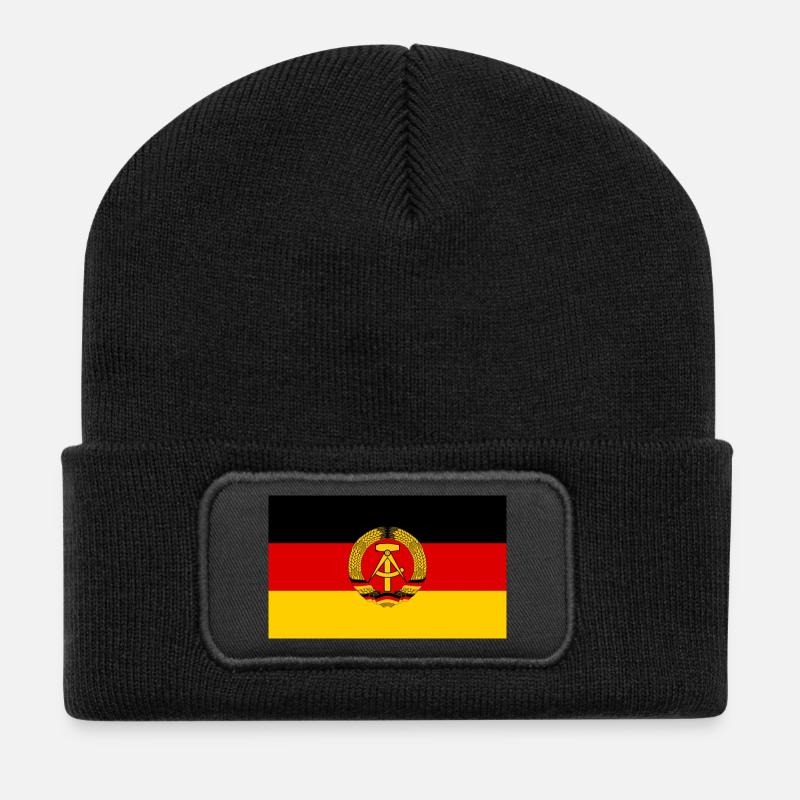 GDR flag - Recycled Patch Beanie - black