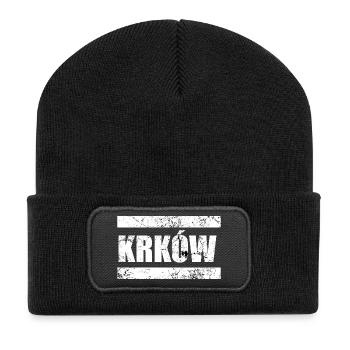 KRKW Krakau Kraków Polska Polen Geschenk - Recycelte Patch Beanie - Schwarz - Vorne