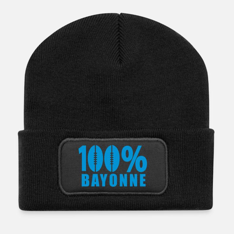 100 % Bayonne ballon rugby - Beanie recyclé à patch - noir