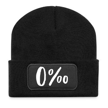 0 Promille Alkohol Alkoholfrei Geschenk - Recycelte Patch Beanie - Schwarz - Vorne