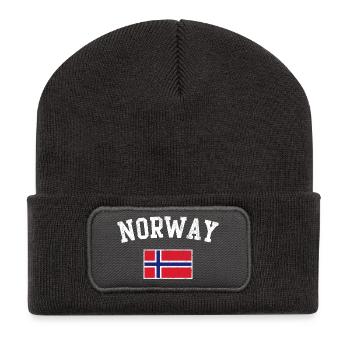 Drapeau de la Norvège - Beanie recyclé à patch - charbon - Devant