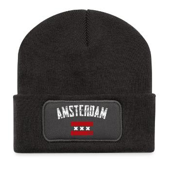 Amsterdam Bold Crest Tee - Beanie recyclé à patch - charbon - Devant
