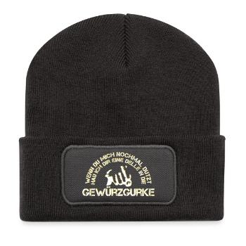 Cornichons d’épices sort drôle film - Beanie recyclé à patch - charbon - Devant