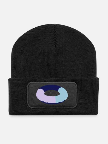 schwimmring - Recycelte Patch Beanie - Schwarz