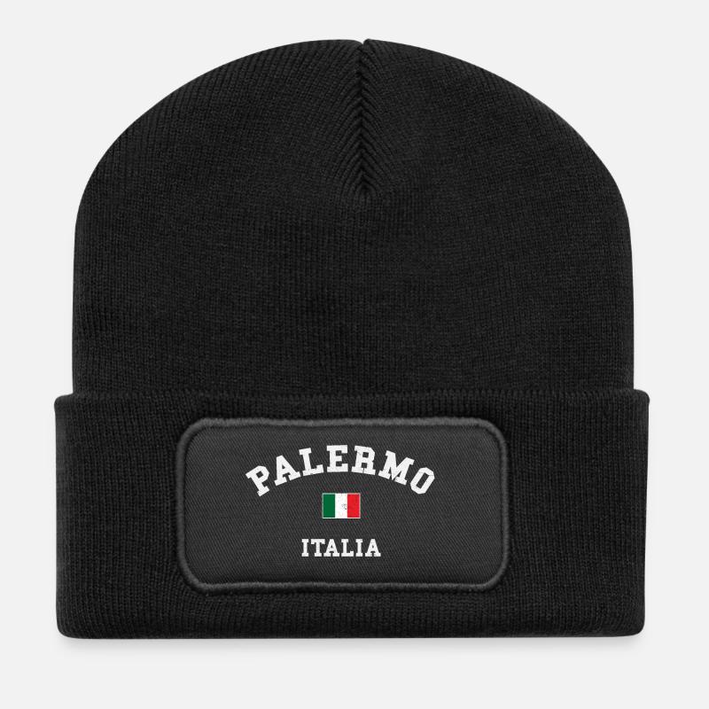 Palermo Sicily - Recycled Patch Beanie - black