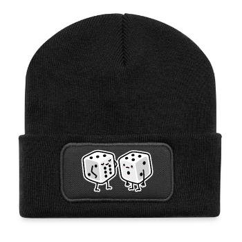 Funny Dice Gym Sixpack Bodybuilding - Recycled Patch Beanie - black - Front
