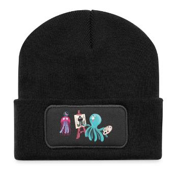 Squid Artist And Friends Design - Recycled Patch Beanie - black - Front