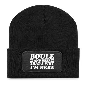 Boule and beer That's why I'm here Bouler alcohol - Recycled Patch Beanie - black - Front