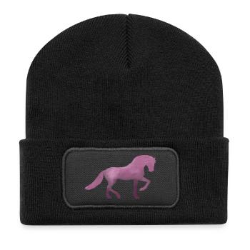 Anmut - Recycelte Patch Beanie - Schwarz - Vorne