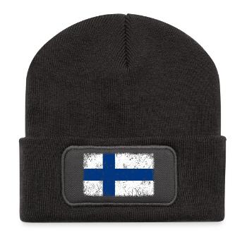 Finnland - Recycelte Patch Beanie - Dunkelgrau - Vorne