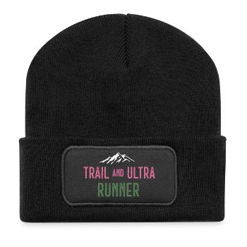 Trail und Ultra Runner - Recycelte Patch Beanie - Schwarz - Vorne