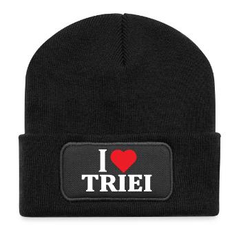 t-shirt Io amo Triei t-shirt gift Sardinia - Recycled Patch Beanie - black - Front