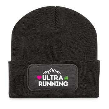 Ultra Running – Meine Liebe - Recycelte Patch Beanie - Dunkelgrau - Vorne