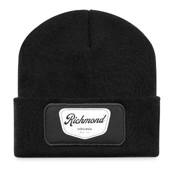 Richmond Virginia Script Emblem - Recycelte Patch Beanie - Schwarz - Vorne